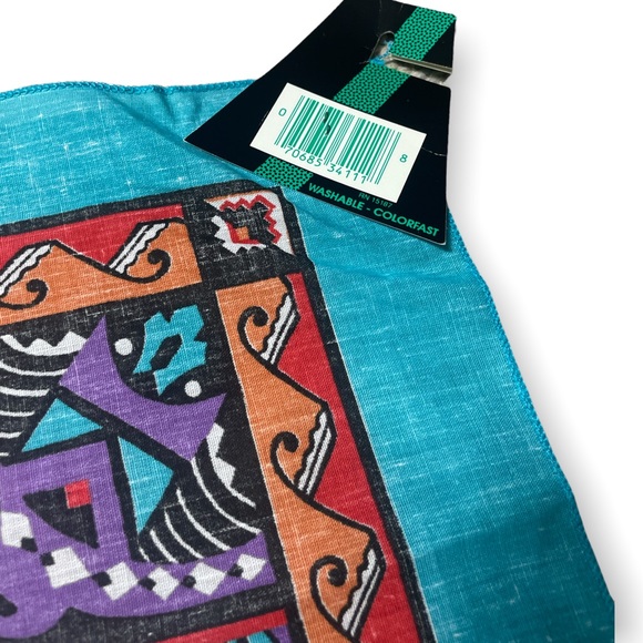 NWT Deadstock Vintage Wamcraft Colorful Native American Style Bandana Made USA - Picture 7 of 7